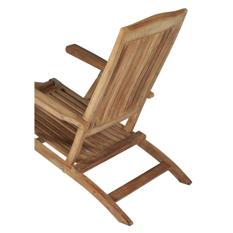 Chaise de jardin longue en teck avec coussin Greenwood