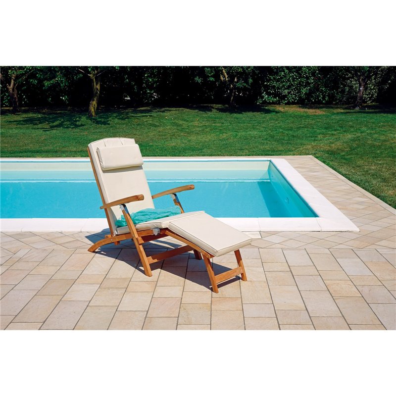Greenwood Teak Steamer Garden Chair - With Cushion