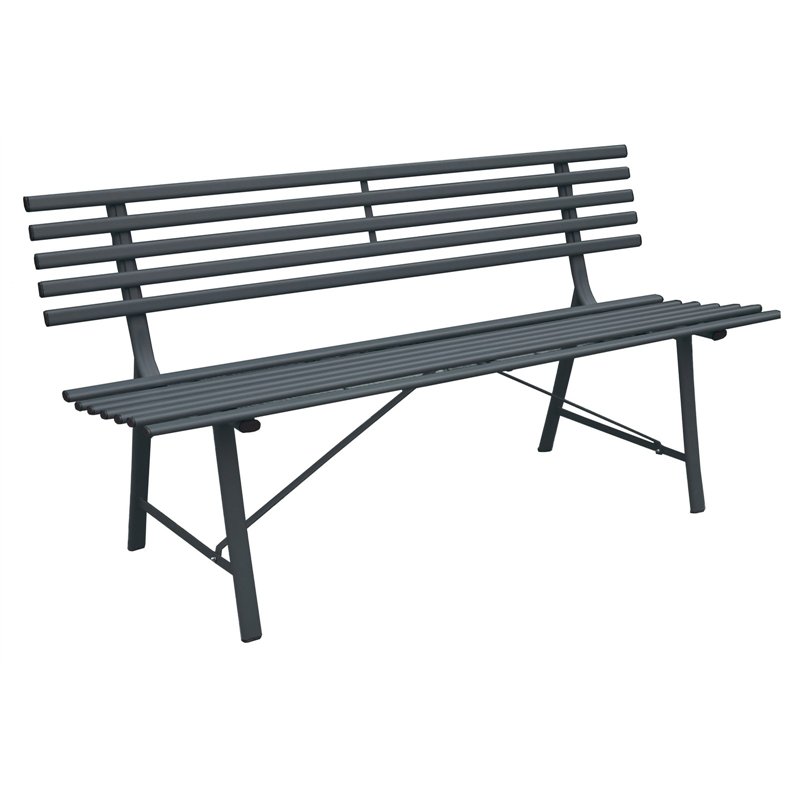Banc en fer Gallipoli trois places - Anthracite Greenwood