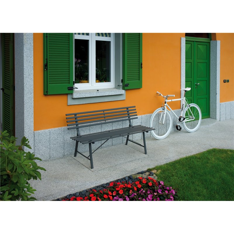 Banc en fer Gallipoli trois places - Anthracite Greenwood