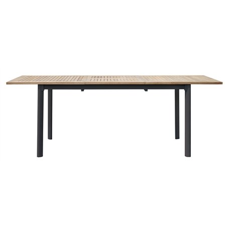 Tavolo Fuerteventura In Alluminio E Teak 150/210x90 - Antracite - Allungabile
