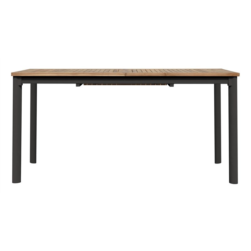Table de jardin extensible Fuerteventura en aluminium et teck 150/210x90 cm - Anthracite Greenwood Table de jardin extensible Fuerteventura en aluminium et teck 150/210x90 cm - Anthracite Greenwood