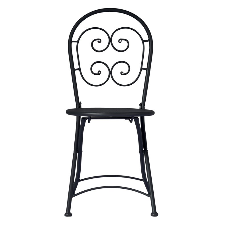 Greenwood Orta Iron Garden Chair - Anthracite - Folding
