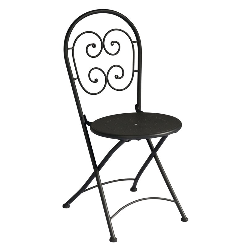 Greenwood Orta Iron Garden Chair - Anthracite - Folding