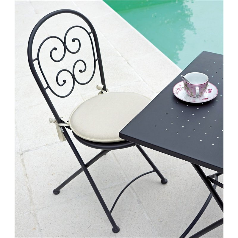 Greenwood Orta Iron Garden Chair - Anthracite - Folding