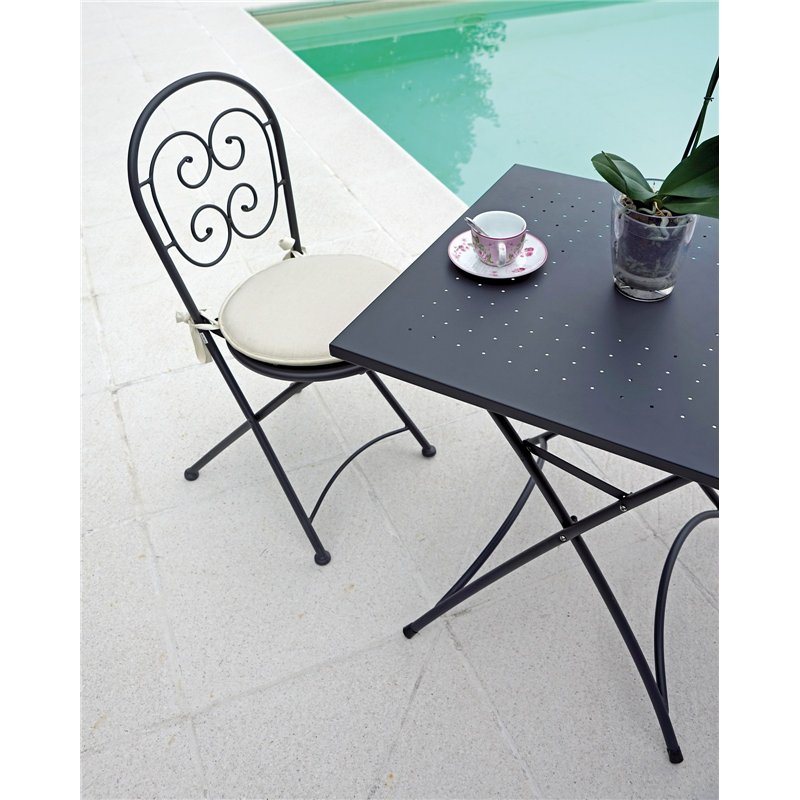 Greenwood Orta Iron Garden Chair - Anthracite - Folding
