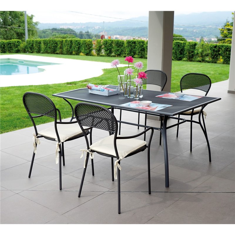 Greenwood Intra Iron Garden Chair - Anthracite