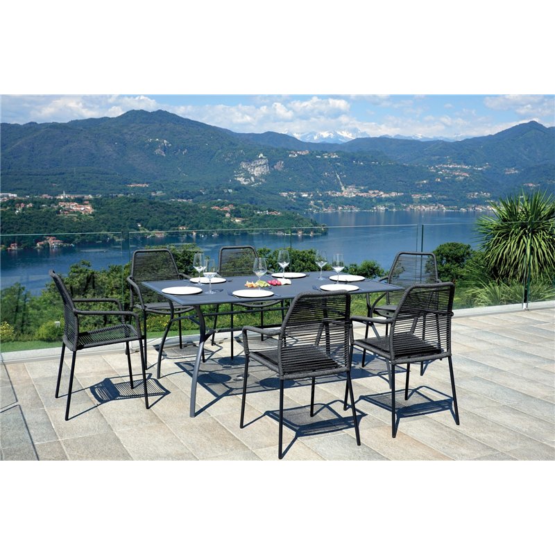 Greenwood Ameno Iron Garden Table 160x100 - Anthracite
