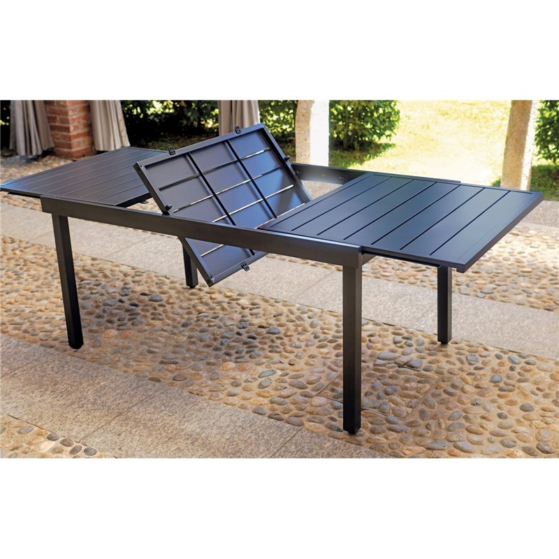 Greenwood Pella Extendable Iron Garden Table 156/213x95 cm - Anthracite