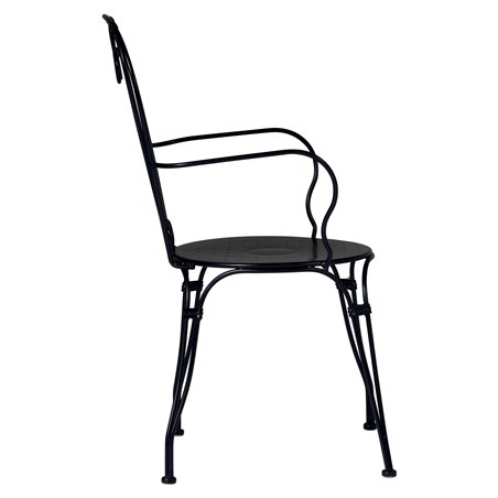 Chaise de jardin de Jardin Stresa en fer avec accoudoir - Noire Greenwood
