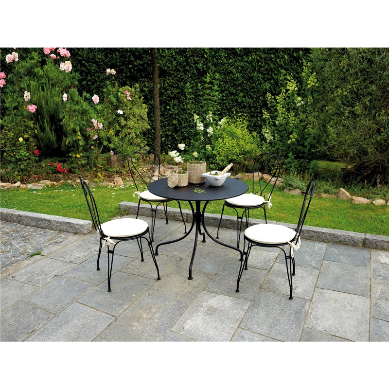 Greenwood Baveno Iron Garden Table Ø90 cm - Black