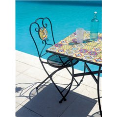 Tavolo Mosaico In Ferro 70x70 cm - Nero