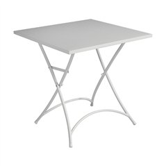 Tavolo Peschiera In Ferro 70x70 cm - Avorio - Pieghevole