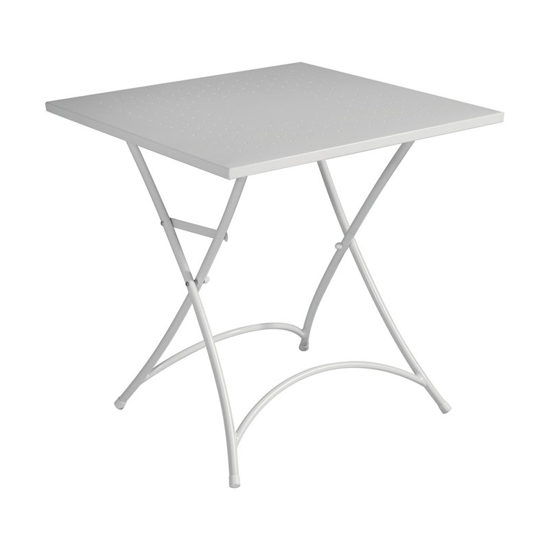 Greenwood 70x70cm Folding Iron Fish Pond Garden Table - Ivory