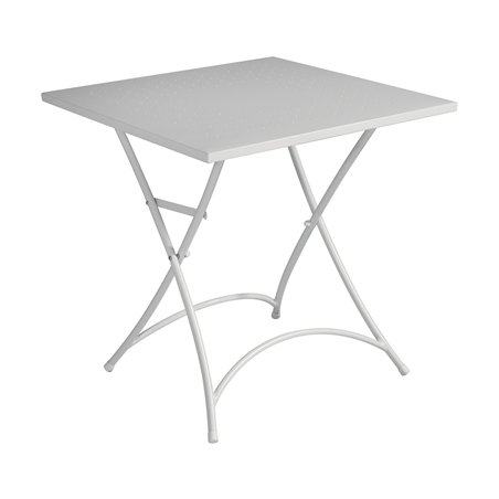 Tavolo Peschiera In Ferro 70x70 cm - Avorio - Pieghevole