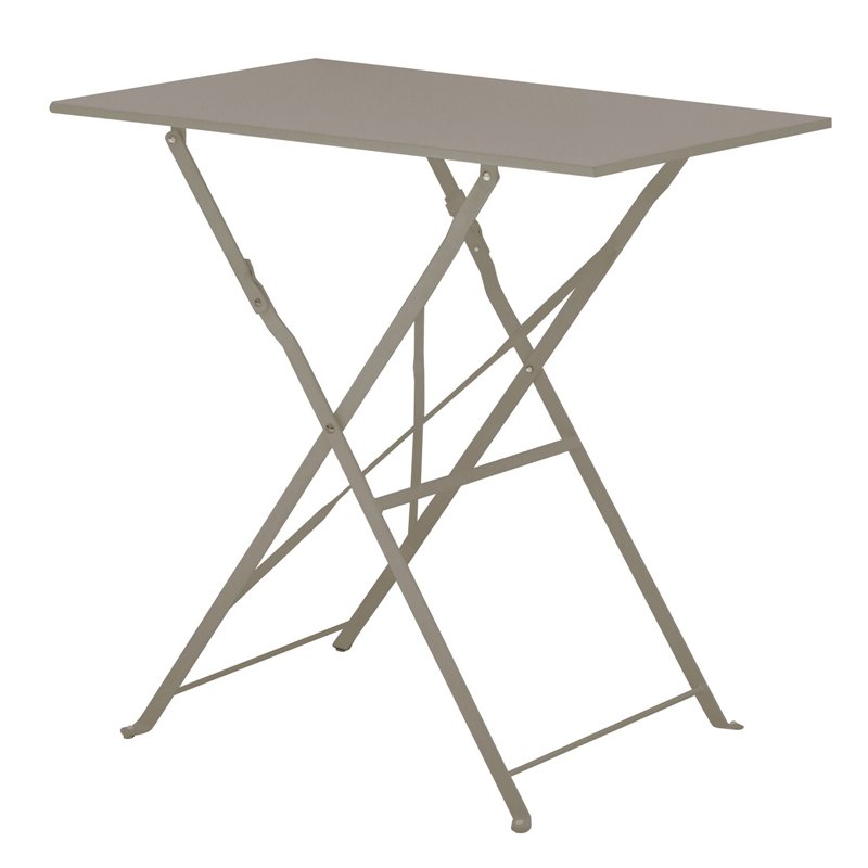 Greenwood 50x70cm Folding Iron Bistro Garden Table - Dove Grey