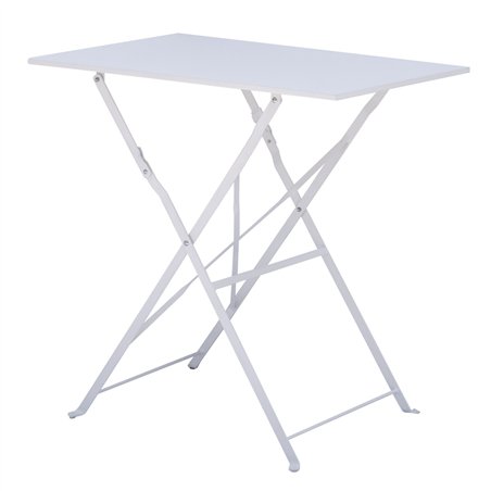 Tavolo Bistro' In Ferro 50x70 cm - Avorio - Pieghevole