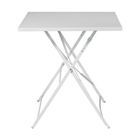 Greenwood 110x70cm Iron Bistro Garden Table - Ivory - Folding