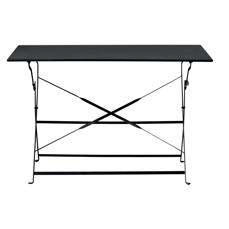 Greenwood 110x70cm Iron Bistro Garden Table - Anthracite - Folding