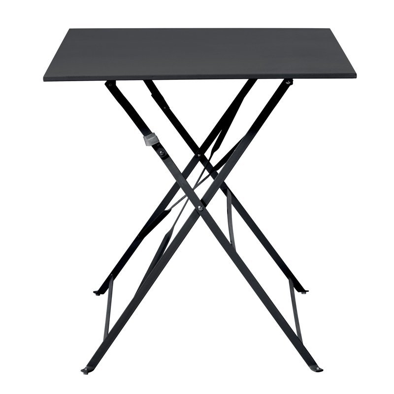 Greenwood 110x70cm Iron Bistro Garden Table - Anthracite - Folding