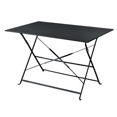 Tavolo Bistro' In Ferro 110x70 cm - Antracite - Pieghevole