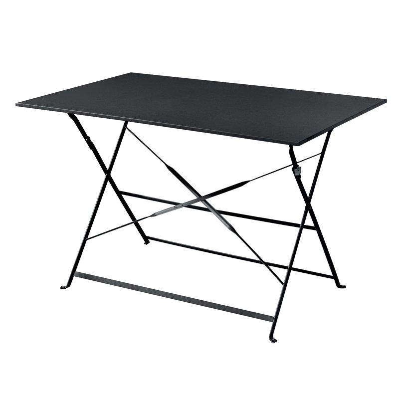 Greenwood 110x70cm Iron Bistro Garden Table - Anthracite - Folding