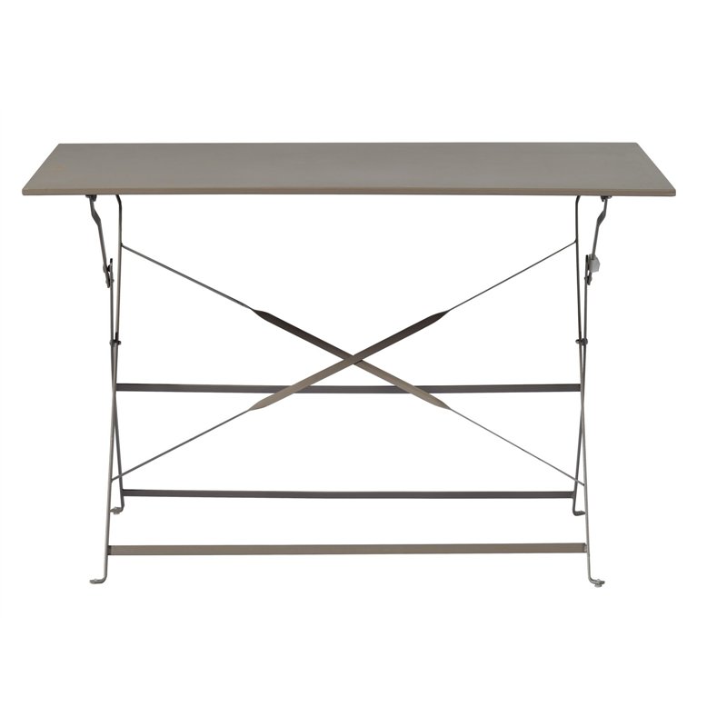 Table de jardin bistro pliante en fer 110 x 70 cm - Gris tourterelle Greenwood