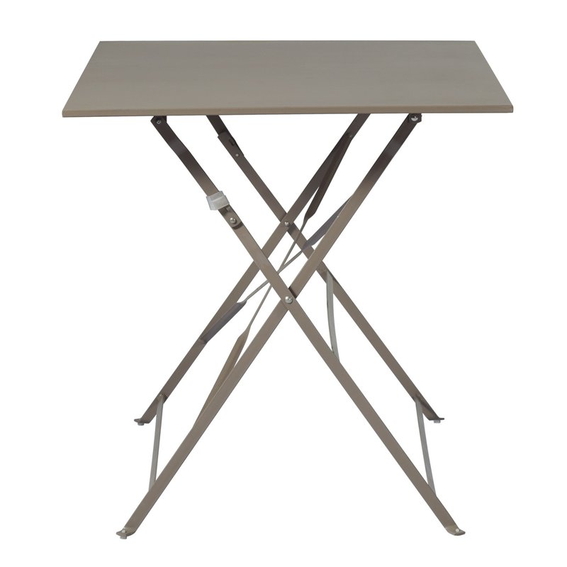Greenwood 110x70cm Folding Iron Bistro Garden Table - Dove Grey