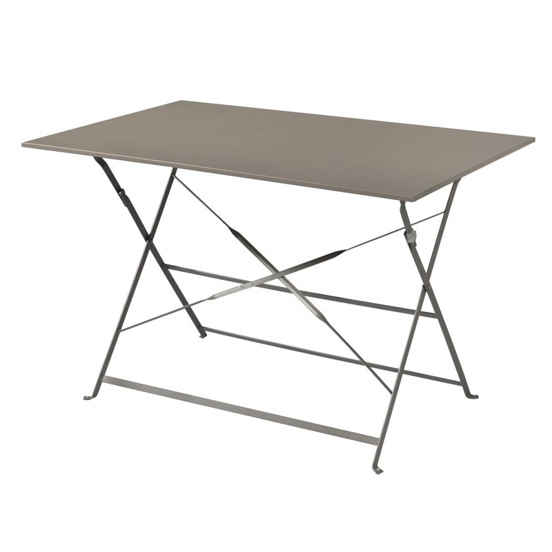 Greenwood 110x70cm Folding Iron Bistro Garden Table - Dove Grey