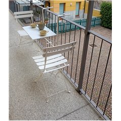 Tavolo Da Balcone In Ferro 60x52 - Bianco