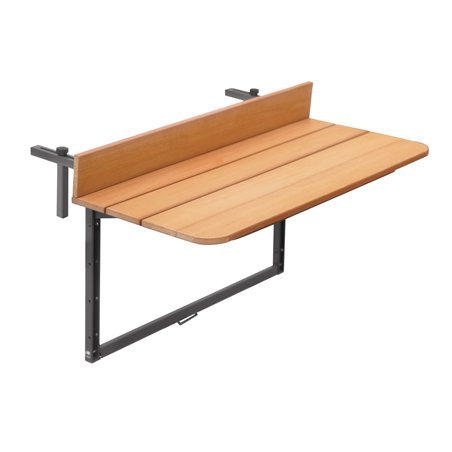 Greenwood Balcony Garden Table in Aluminum and Resin Wood 80x37 cm - White