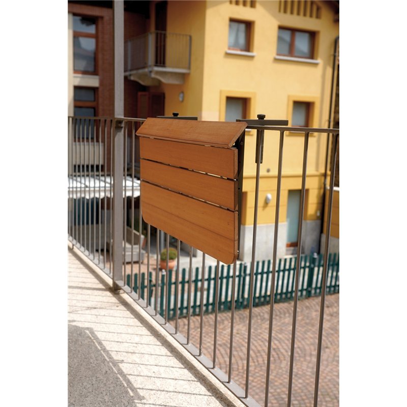 Greenwood Balcony Garden Table in Aluminum and Resin Wood 80x37 cm - White Greenwood Balcony Garden Table in Aluminum and Resin Wood 80x37 cm - White
