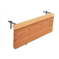 Table de jardin de balcon en aluminium et résine imitation bois 120 x 37 cm - Blanche Greenwood