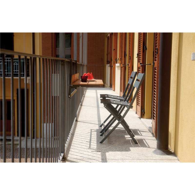 Greenwood Balcony Garden Table in Aluminum and Resin Wood 120x37 cm - White Greenwood Balcony Garden Table in Aluminum and Resin Wood 120x37 cm - White