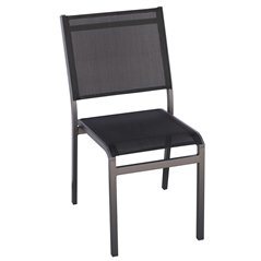 Sedia Pola In Alluminio - Textilene Nero - Antracite