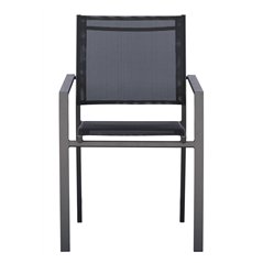 Sedia Zara In Alluminio - Textilene Nero - Antracite