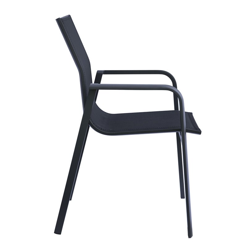 Greenwood Samo Garden Chair in Aluminum - Black Textilene - Anthracite Greenwood Samo Garden Chair in Aluminum - Black Textilene - Anthracite
