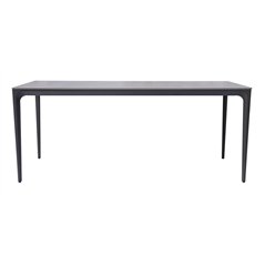 Tavolo Alghero In Alluminio 180x90 cm - Piano In Gres Grigio - Antracite