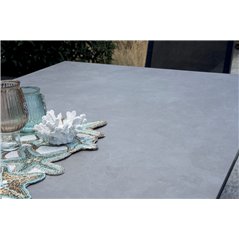 Tavolo Alghero In Alluminio 180x90 cm - Piano In Gres Grigio - Antracite