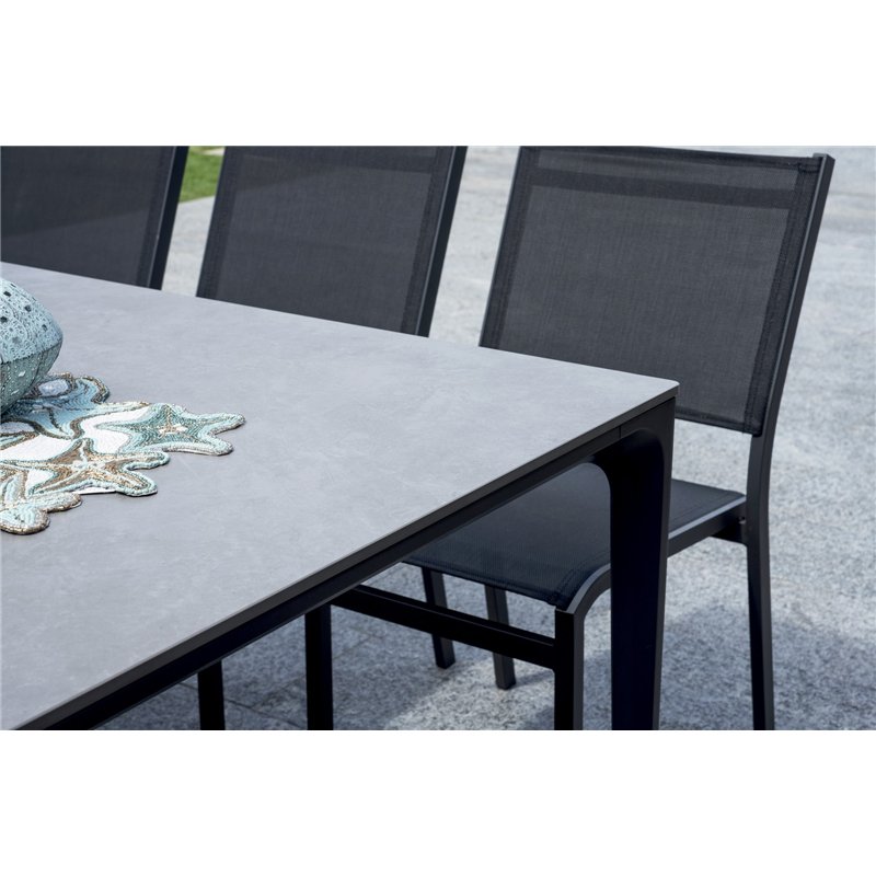 Greenwood Alghero Aluminum Garden Table 180x90 cm - Gray Stoneware Top - Anthracite