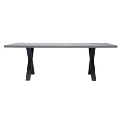 Tavolo Amantea 220x100 cm - Piano In Resina Grigio - Antracite