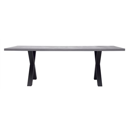Tavolo Amantea 220x100 cm - Piano In Resina Grigio - Antracite