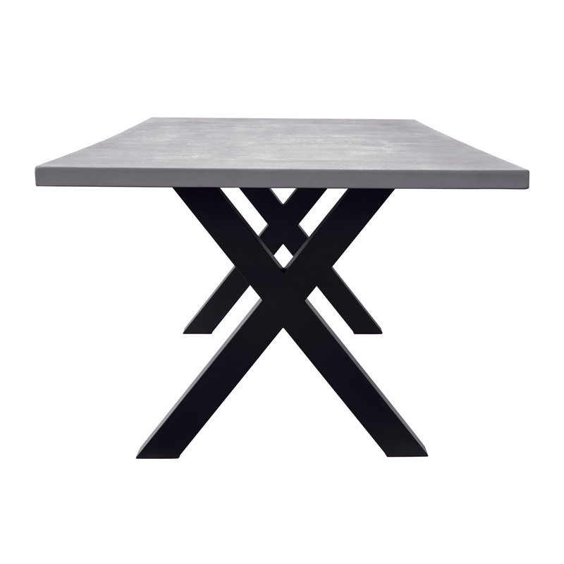 Table de jardin Amantea 220x100 cm - Plateau en résine grise - Anthracite Greenwood