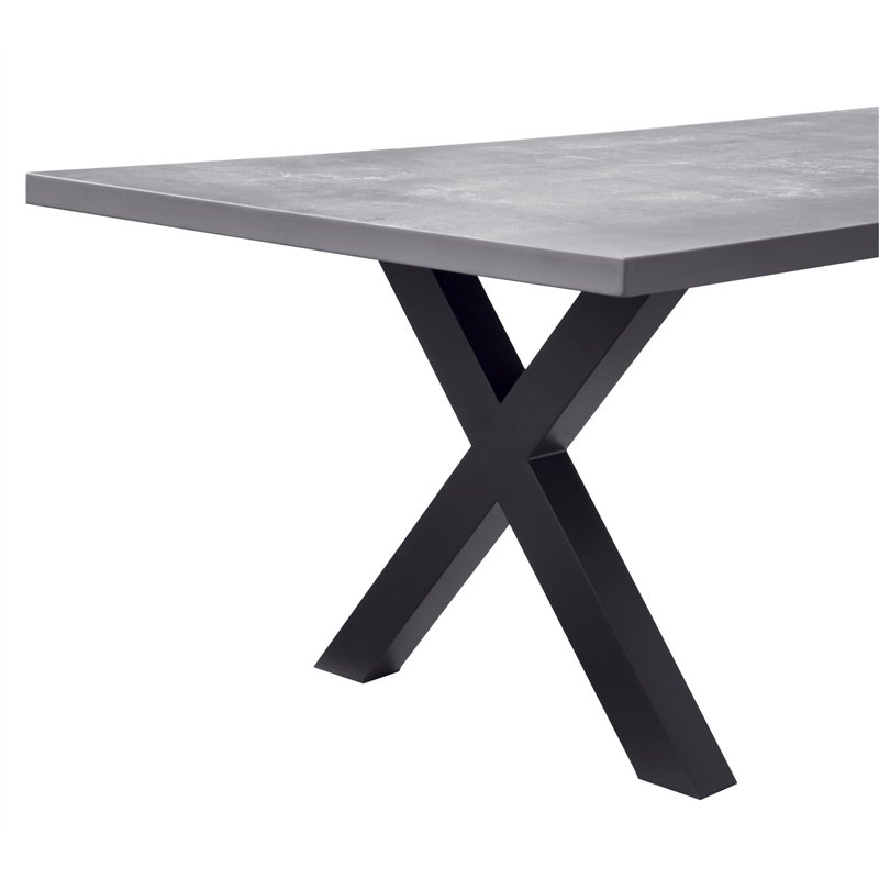 Greenwood Amantea Garden Table 220x100 cm - Grey Resin Top - Anthracite