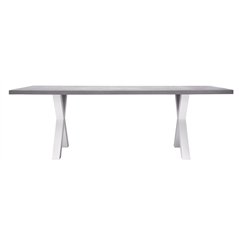 Tavolo Amantea 220x100 cm - Piano In Resina Grigio - Bianco
