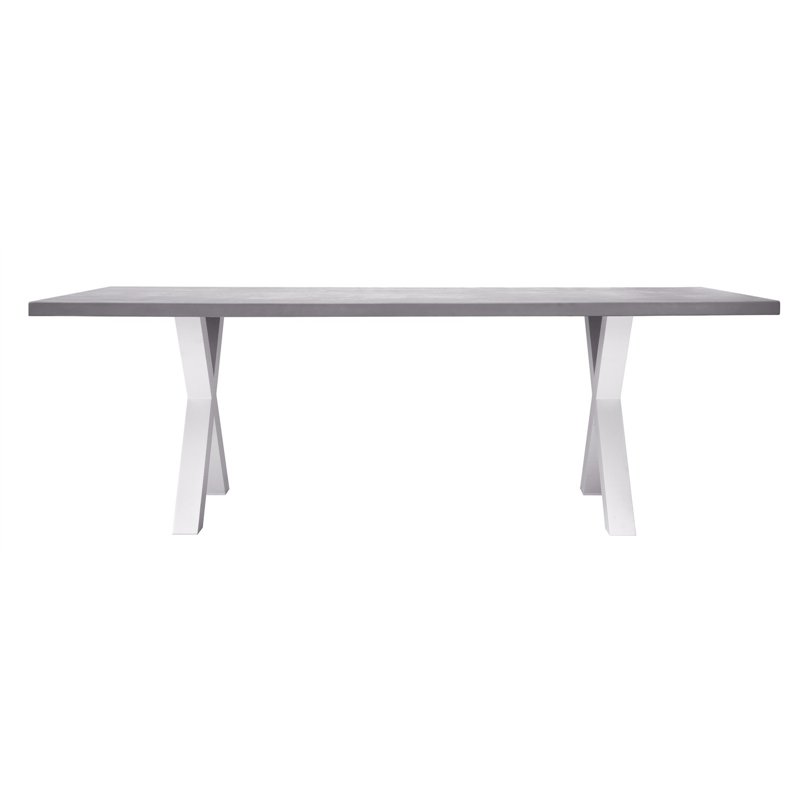 Greenwood Amantea Garden Table 220x100 cm - Grey Resin Top - White