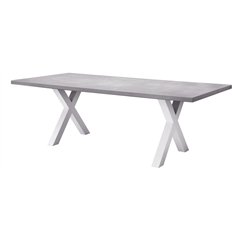 Greenwood Amantea Garden Table 220x100 cm - Grey Resin Top - White