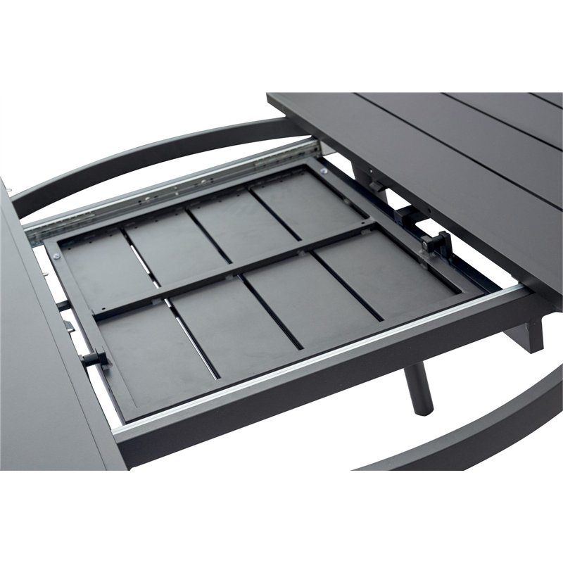 Table de jardin extensible en aluminium Tropea Ø120/170 cm - Anthracite Greenwood