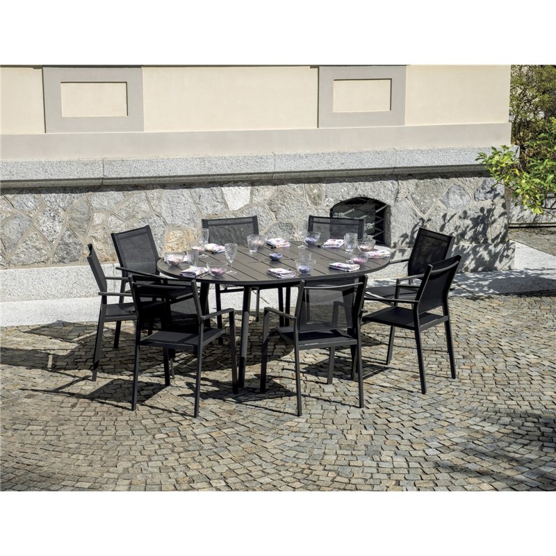 Greenwood Tropea Extendable Aluminum Garden Table Ø120/170 cm - Anthracite