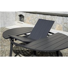 Tavolo Tropea In Alluminio Ø120/170 cm - Antracite - Allungabile
